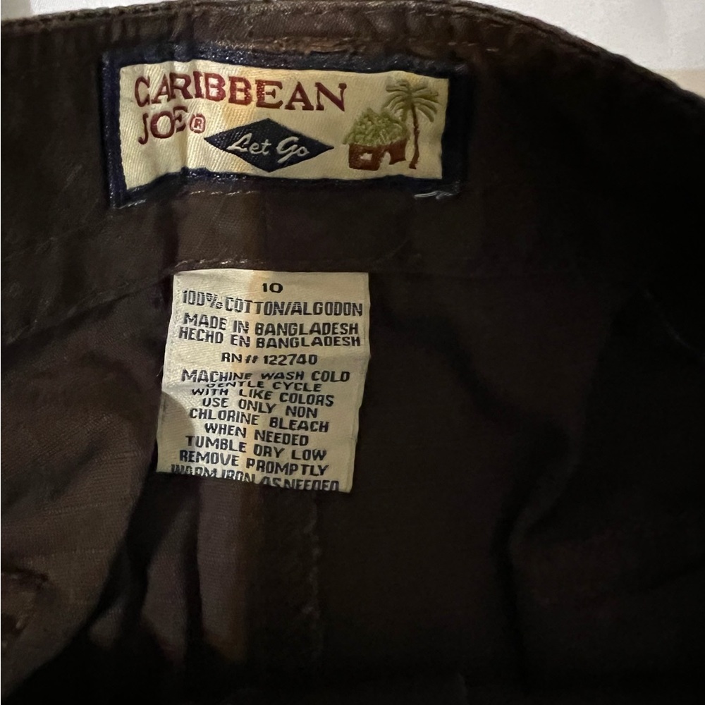NWT Caribbean Joe brown cargo capri pants/ size 10 - Picture 4 of 4